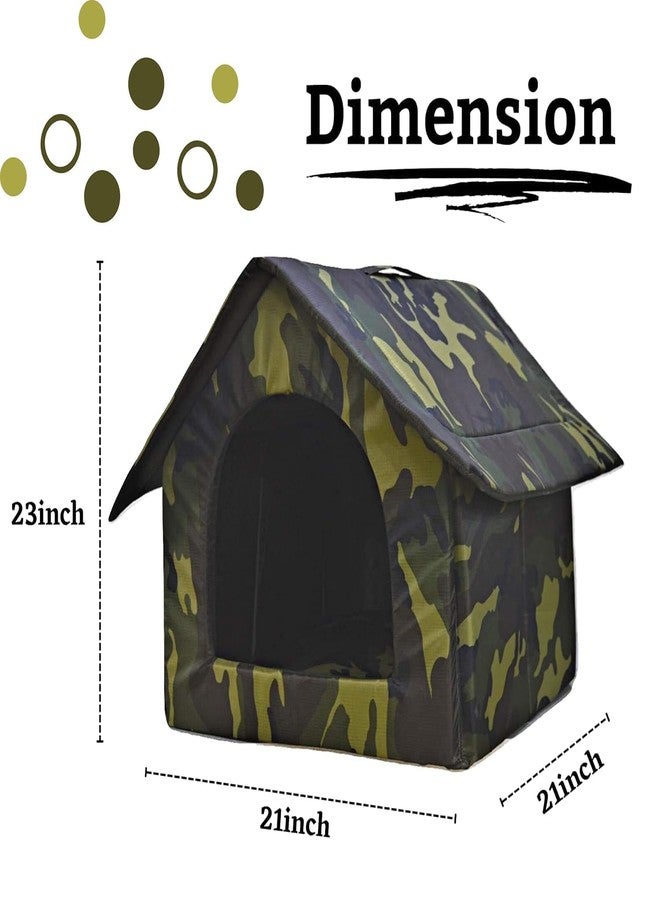 AMICA Army Disruptive Pattern Dog Tent Bed for Indoor Dog, Warm Waterproof Oxford Pet House for Outdoor (L) 23 * 21 * 21 inch - Image 5